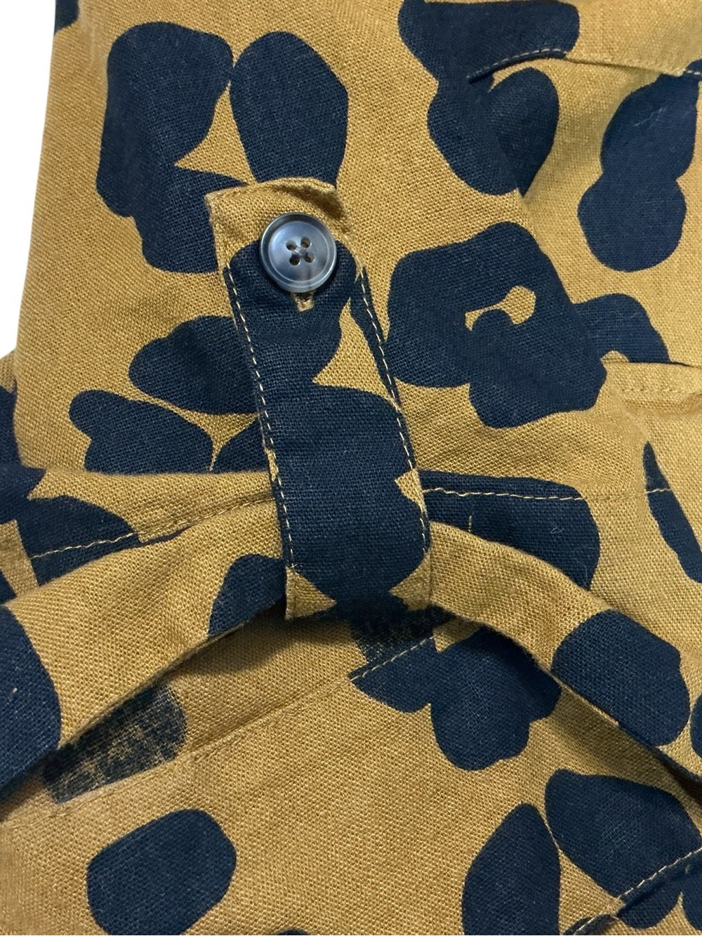 Who What Wear Linen Blend Midi Shirtdress XXL Mustard Tan Leopard Print Belted - Picture 8 of 13